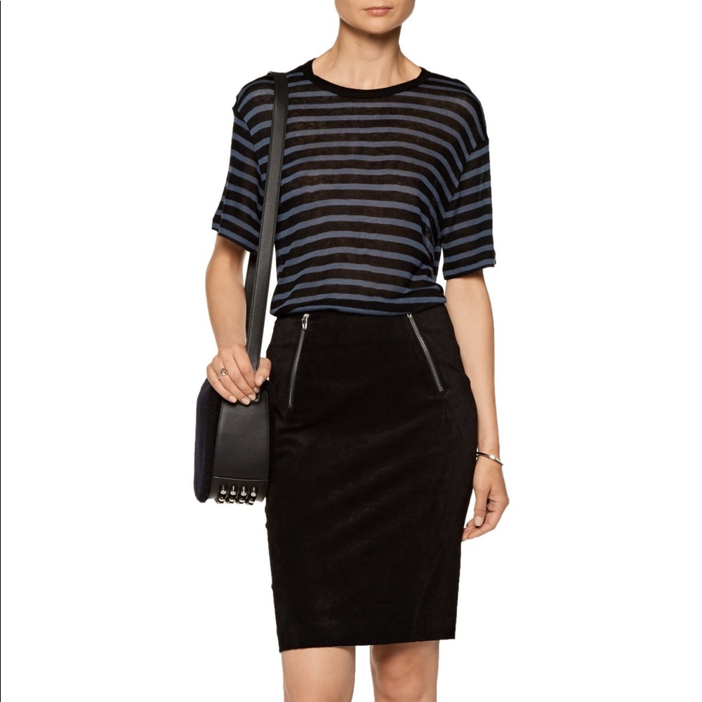 Alexander Wang Black Velvet Pencil Skirt EUC